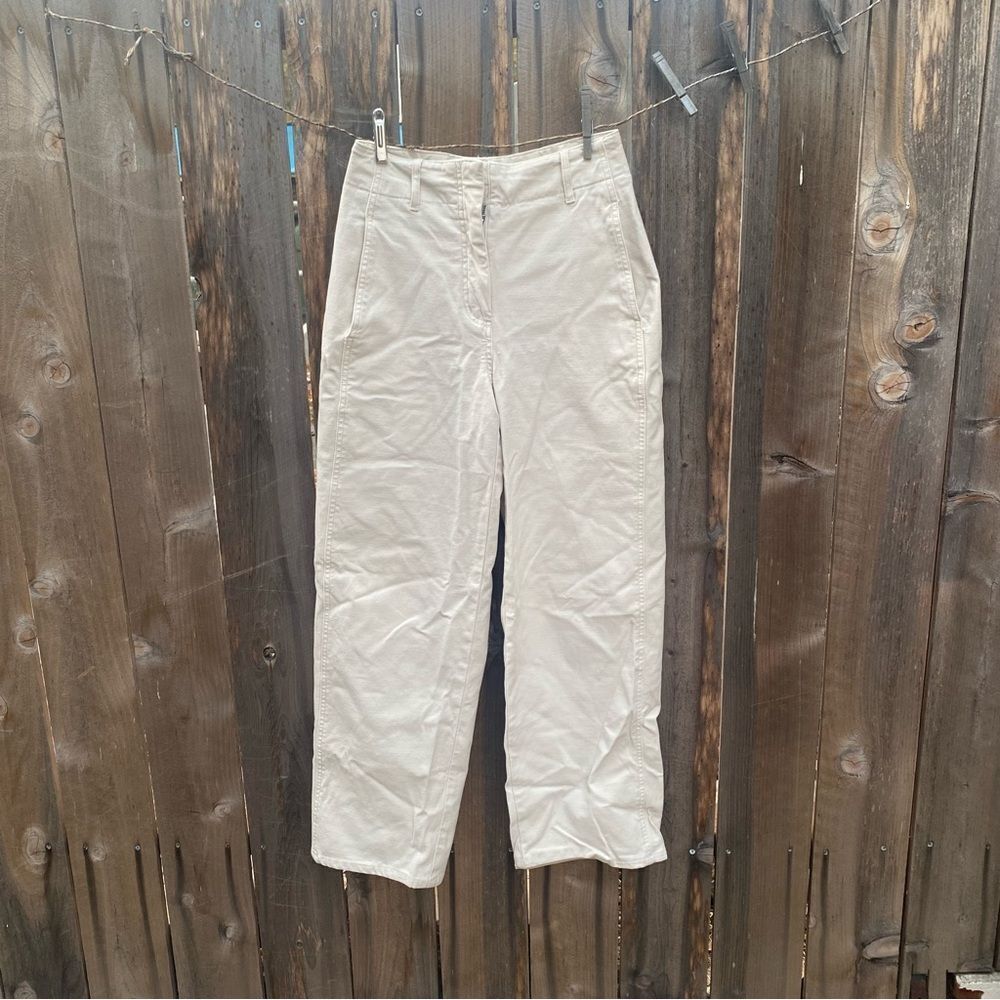 Aritzia Wilfred off white cotton chino trousers size 4